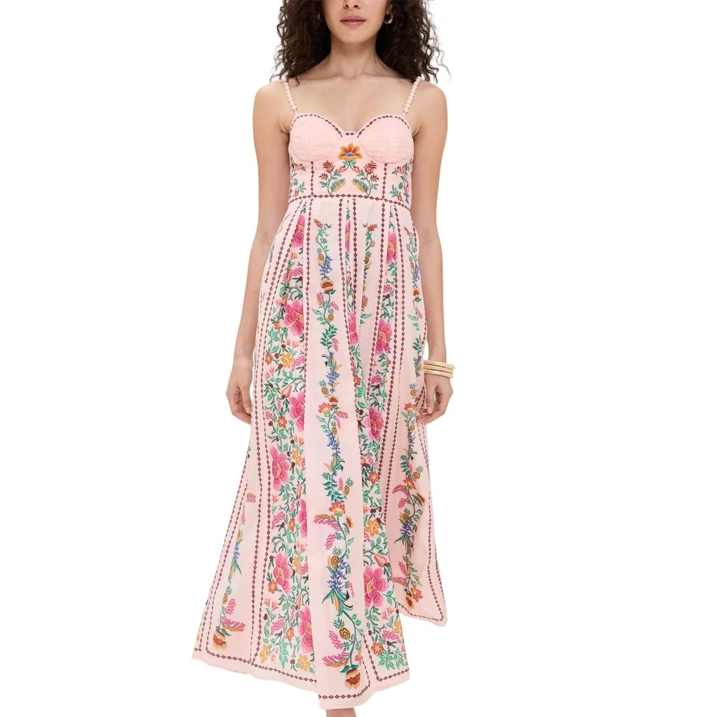 Aellinatey Bohomian Maxi Dress Lightweight Flower Sleeveless V Neck Backless Dress | Walmart (US)