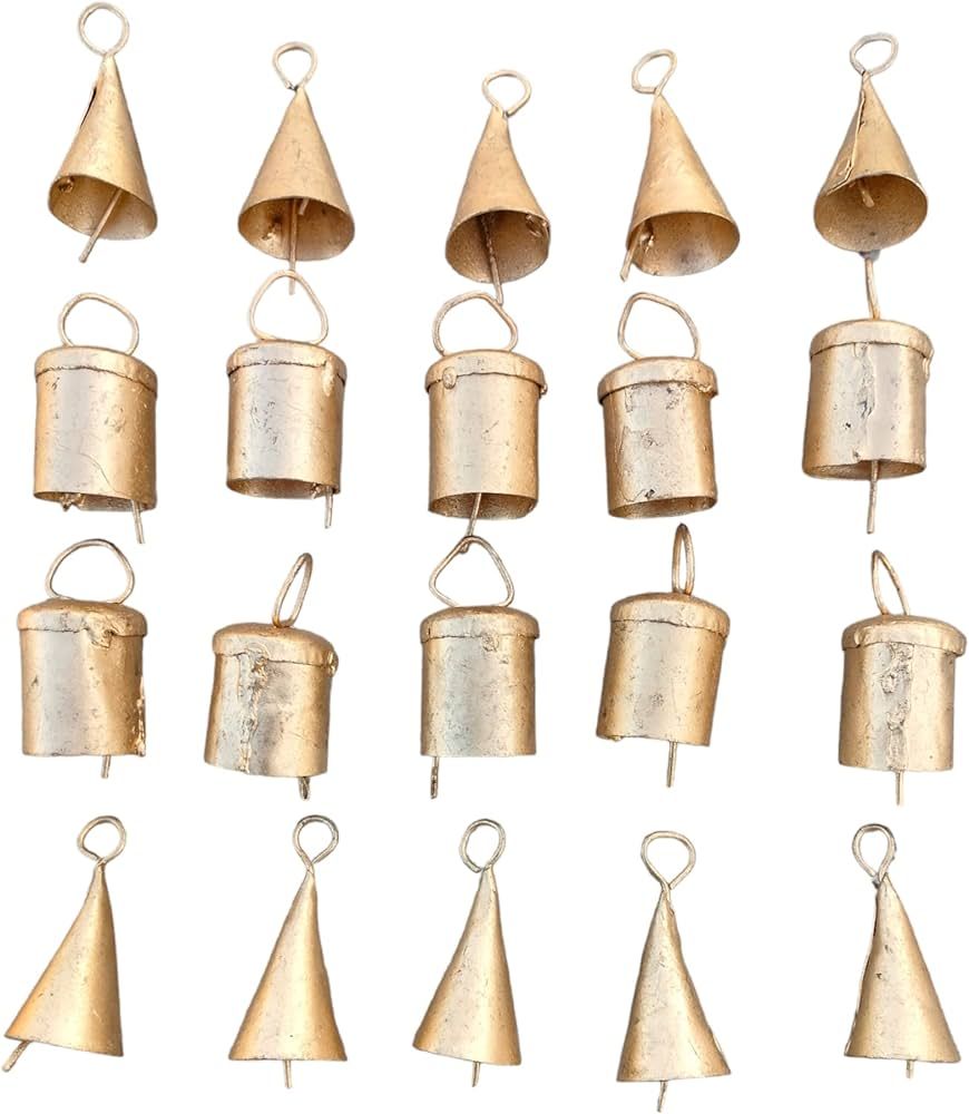 Siddhivinayak Overseas 20 Pieces Bells for Crafts Small Bell Bells Metal Cow Gold Decorative Bras... | Amazon (US)
