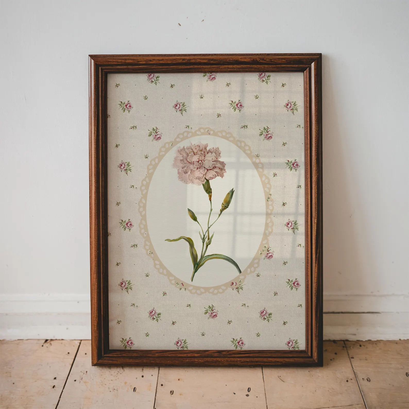 Vintage Pink Carnation Print For Baby Girl Nursery Shabby Chic Floral Wall Art Toddler Room Decor... | Etsy (Global)
