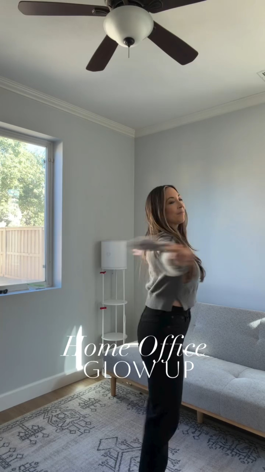 The home office Reno was a labor of love but so fun! I still need to do some finishing touches and find some artwork. 

We took the kids playroom that turned into their storage room and make it my husband’s office/man cave. 

For the paint I bought it @loweshomeimprovement and the color is web gray. It did take 3 coats since it was so dark. 

Comment Office for everything I used! 

#adaydreamblog #homeoffice #colordrenching #homedecorideas #lowespartner