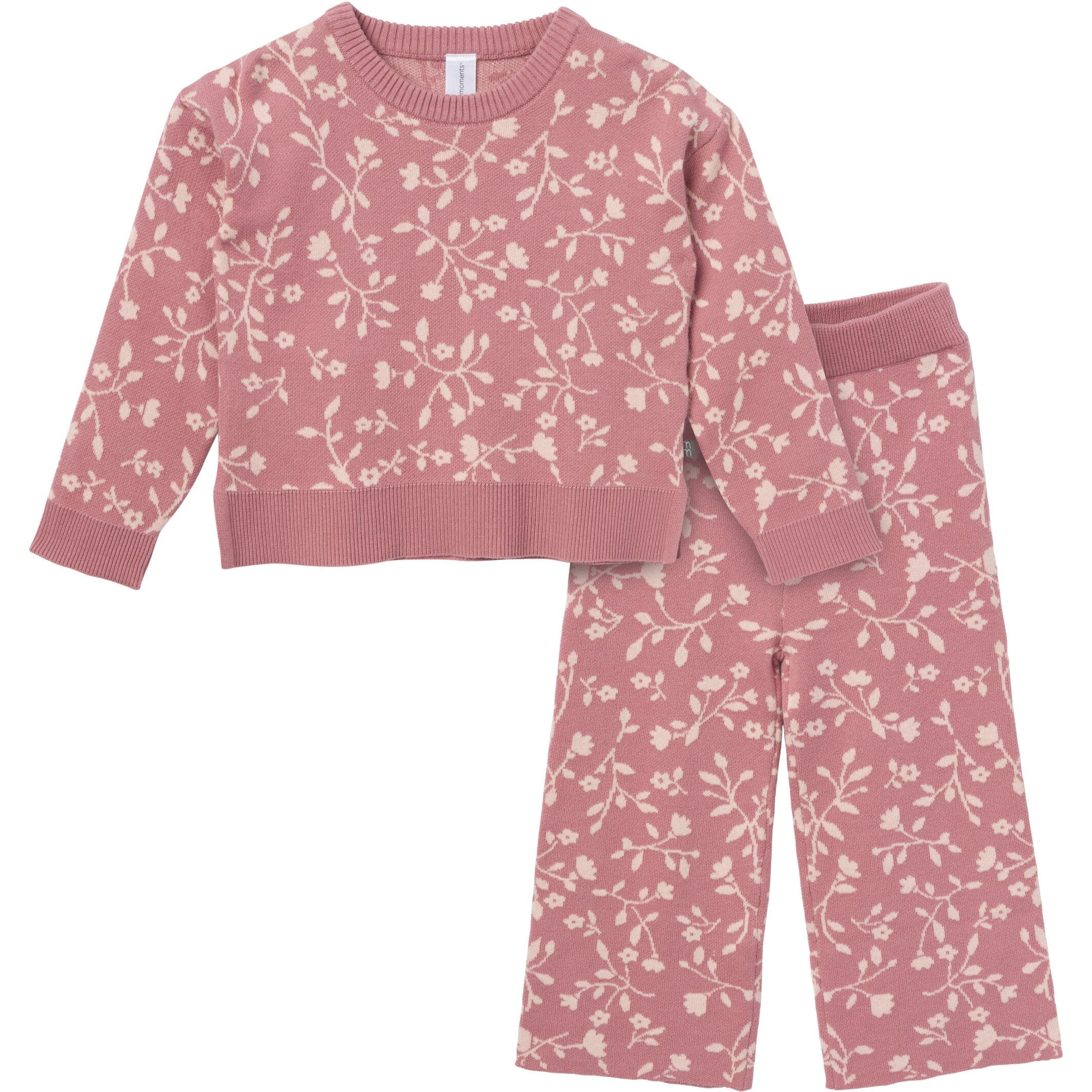 2-Piece Infant & Toddler Girls Dark Rose Branches Jacquard Sweater Set | Gerber Childrenswear