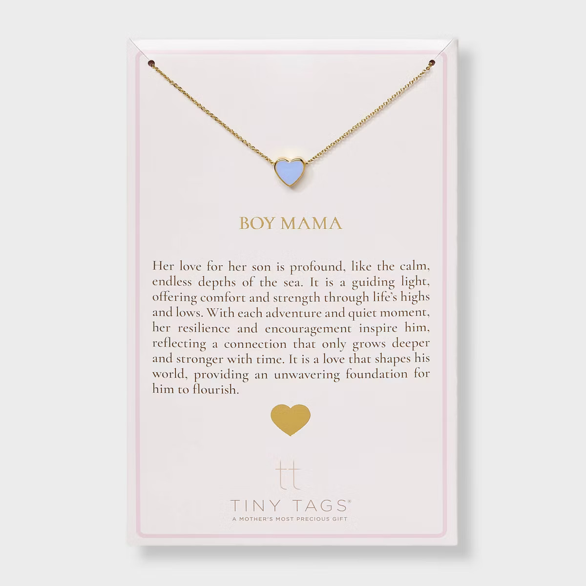 Tiny Tags 14K Gold Ion Plated Blue Enamel Heart Pendant Necklace | Target