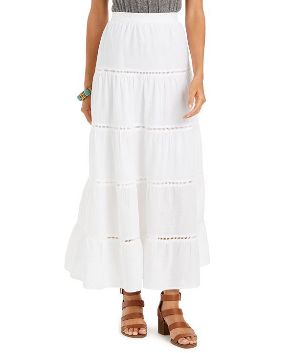 Tiered Cotton Maxi Skirt, Created for Macy's | Macys (US)