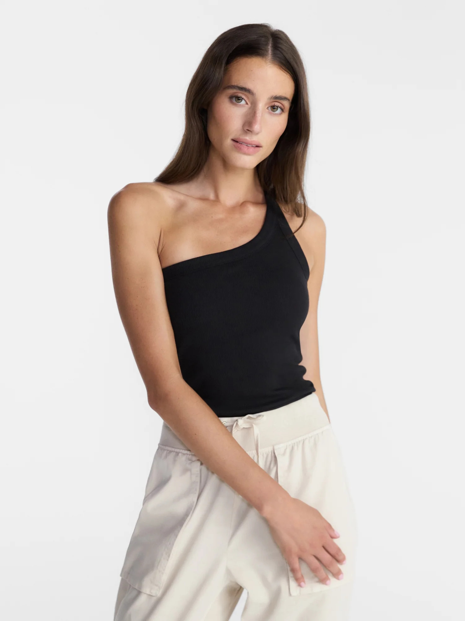 Avia Women's One Shoulder Ribbed Tank Top, Sizes XS-XXXL - Walmart.com | Walmart (US)