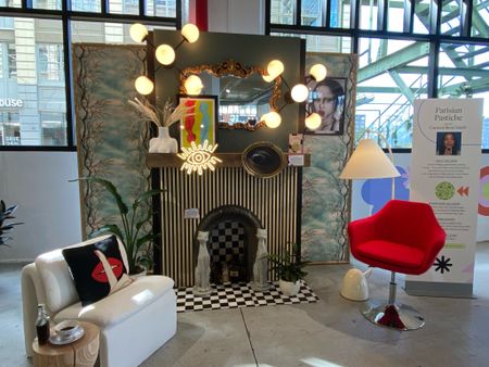 Wallpaper ideas for your fireplace, living room and home. Creative way to use semi flush lights as sconces. Sculptural chair, red retro chair, floor lamp, floral wallpaper, maximalism

#LTKstyletip #LTKhome #LTKover40