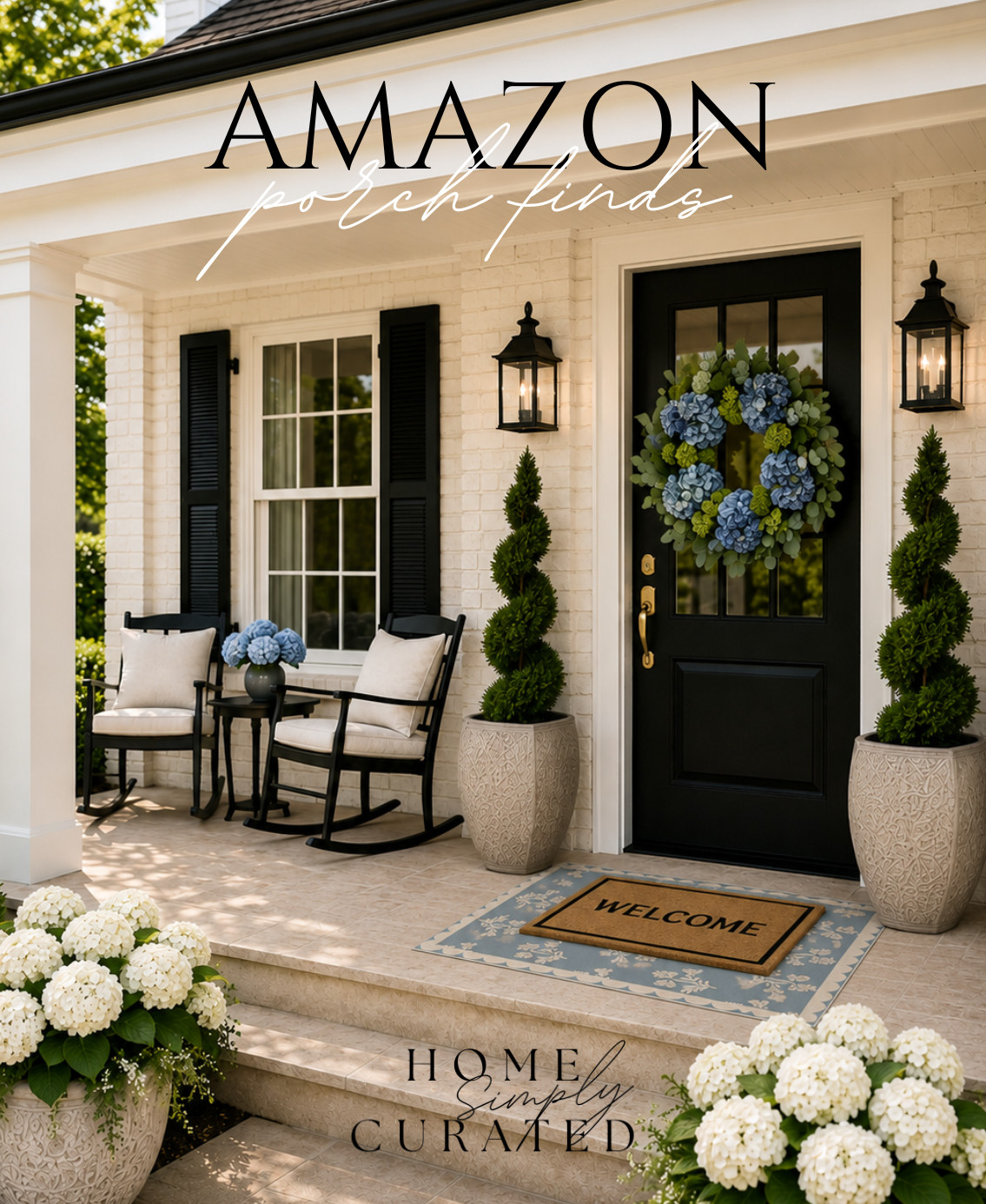 Amazon patio finds for summer! Coastal blues are currently trending for summer!

I used AI to show how I would style these new finds. amazon finds, porch finds, front patio, home finds, coastal home finds, summer wreath, front porch furniture

#LTKSeasonal #LTKHome