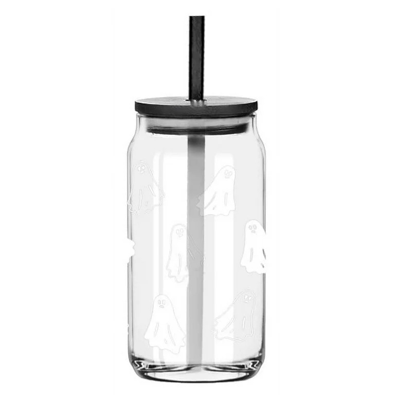 Way To Celebrate 20oz Color Changing Glass Can Ghost Sipper, 1pk | Walmart (US)