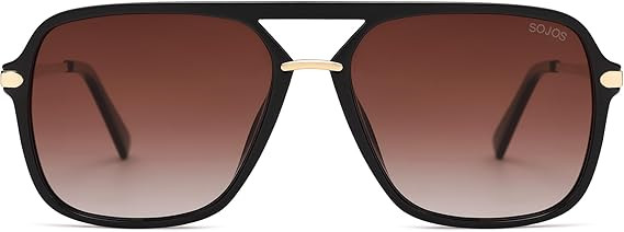 SOJOS Sunglasses for Women & Men, Square, Retro, Polarized Lens, Trendy Aviator, 90s Shades | Amazon (US)