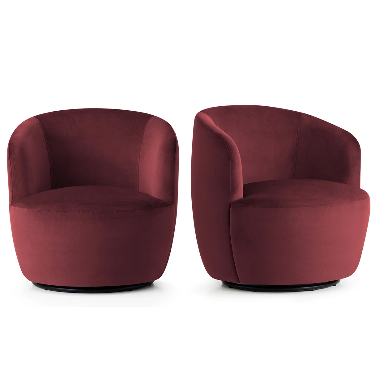Bella Modern Small Velvet Swivel Barrel Chair (1-Piece) | Pop Maison