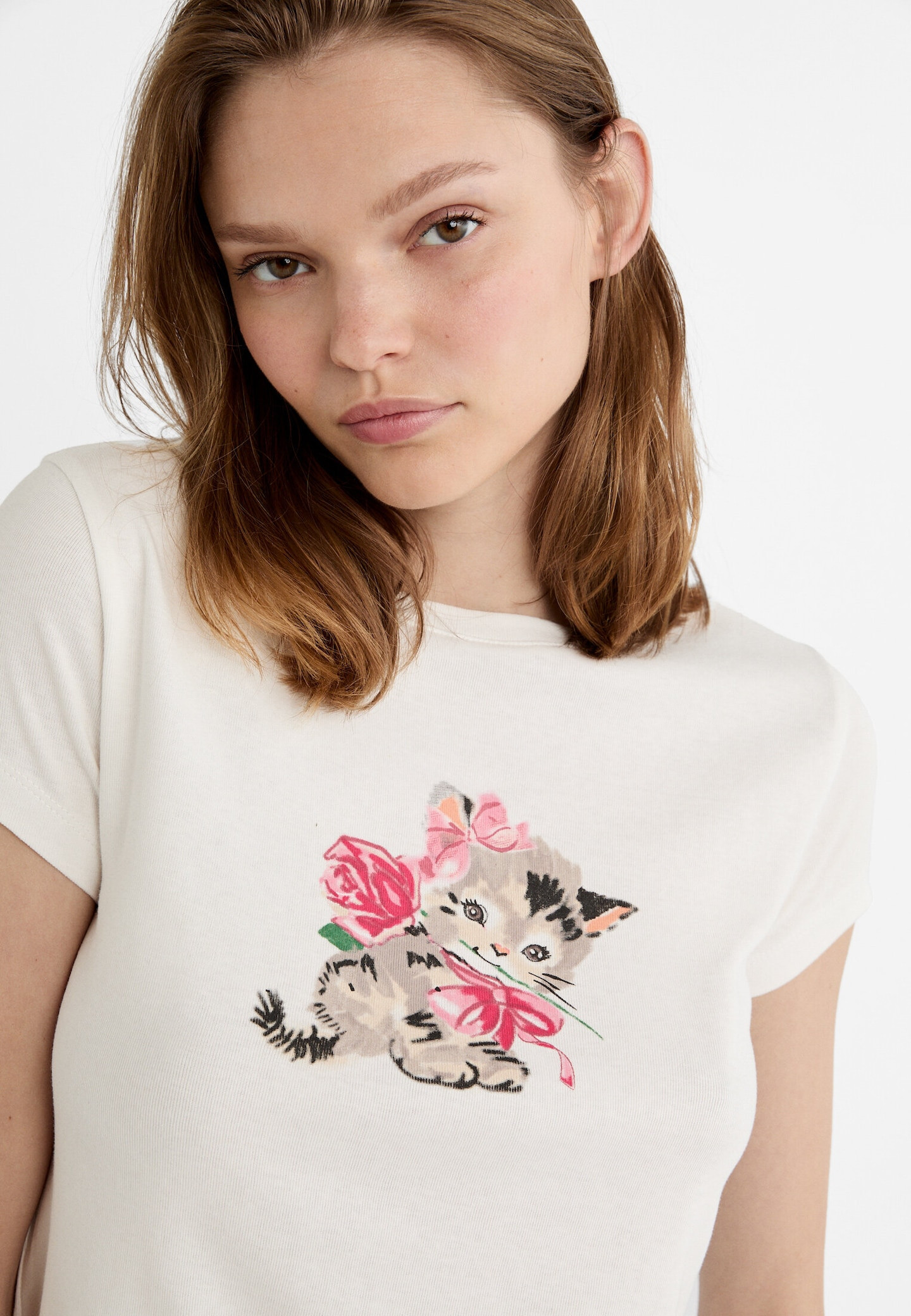 T-Shirt mit Katzenprint - T-shirts für Damen | Stradivarius Deutschland | Stradivarius DE