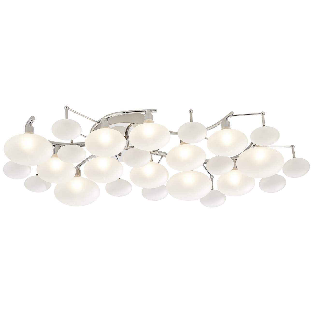 Possini Euro Lilypad 30"W Chrome Frosted Glass Ceiling Light | Lamps Plus