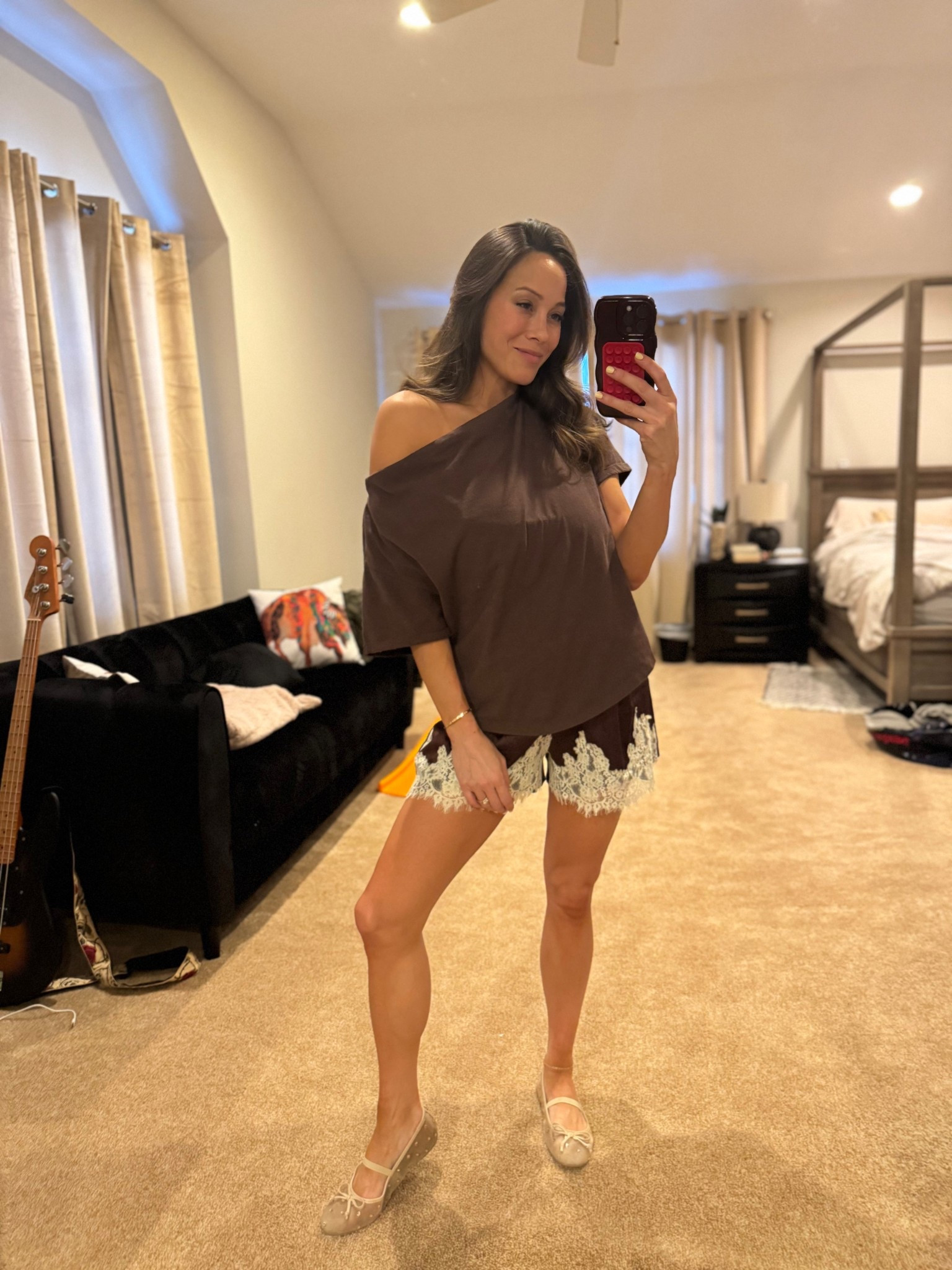 Loving rich brown. This off the shoulder top is so perfect🤎

#LTKSpringSale #LTKSaleAlert #LTKgrwm