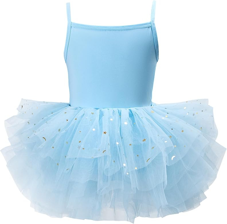 Toddler Girls Tutu Dresses Strap Shiny Tulle Ballet Leotard Ballerina Costume for Dance | Amazon (US)