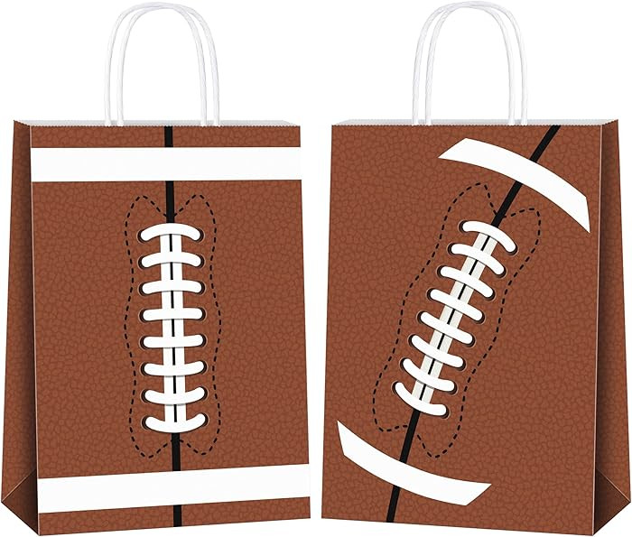 durony 16 Pieces Football Gift Bags with Handles Football Paper Goodie Bags Party Favor Treat Can... | Amazon (US)