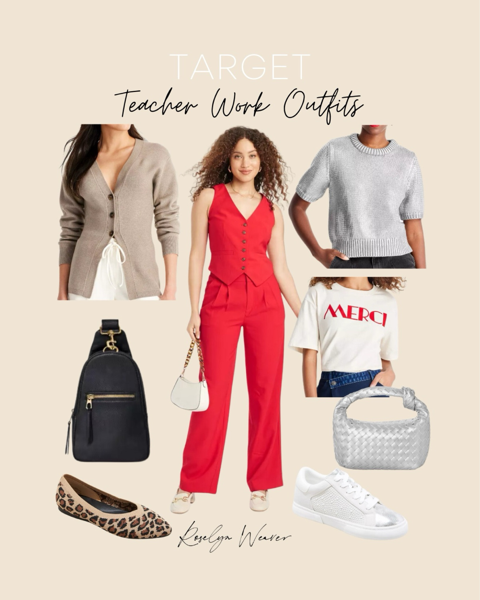 So many outfit possibilities with these pieces from Target. 

Teacher outfit, workwear, matching set, vest, leopard, red pants, crossbody bag

#LTKWorkwear #LTKFindsUnder50 #LTKStyleTip