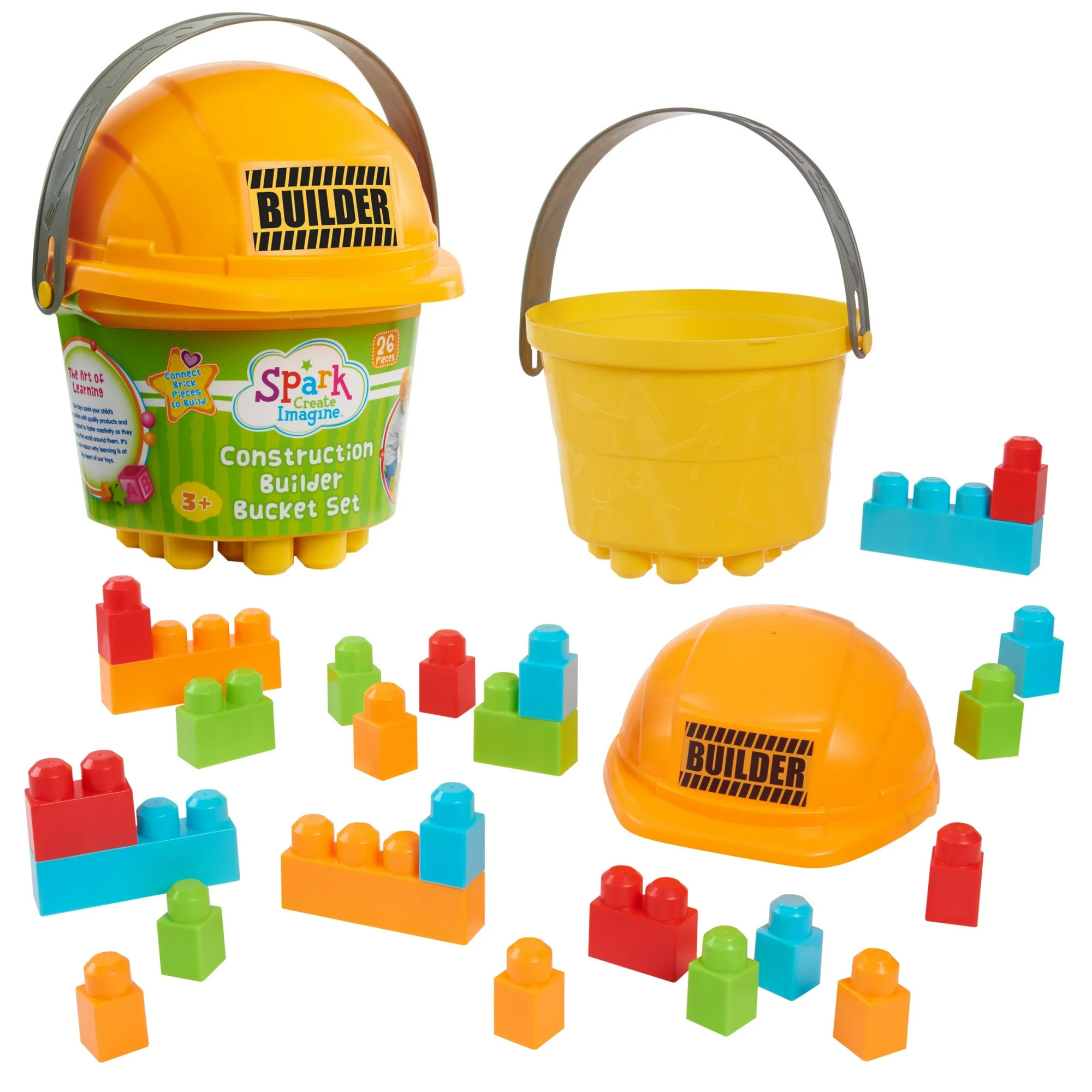 Spark Create Imagine Construction Builder Bucket, Kids Toys for Ages 3 up | Walmart (US)