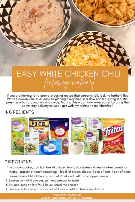 My favorite easy white chicken chili recipe featuring ingredients from Walmart!

#LTKfamily #LTKSeasonal #LTKsalealert