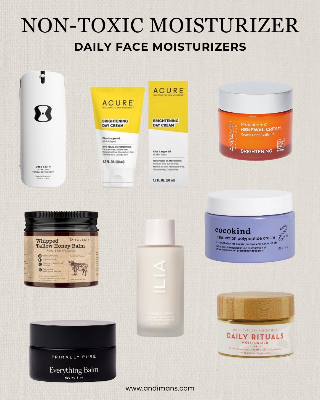 Non-toxic moisturizer facial creams for your skin!

#LTKFindsUnder100 #LTKBeauty #LTKFindsUnder50