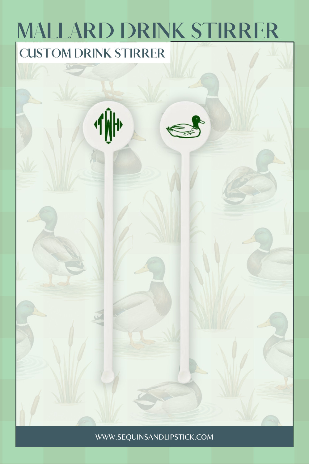 Add the perfect outdoorsy touch to your cocktails and party drinks with these custom mallard drink stirrers featuring personalized monograms and duck inspired designs. 

 #LTKSeasonal #LTKOver40 #LTKMens