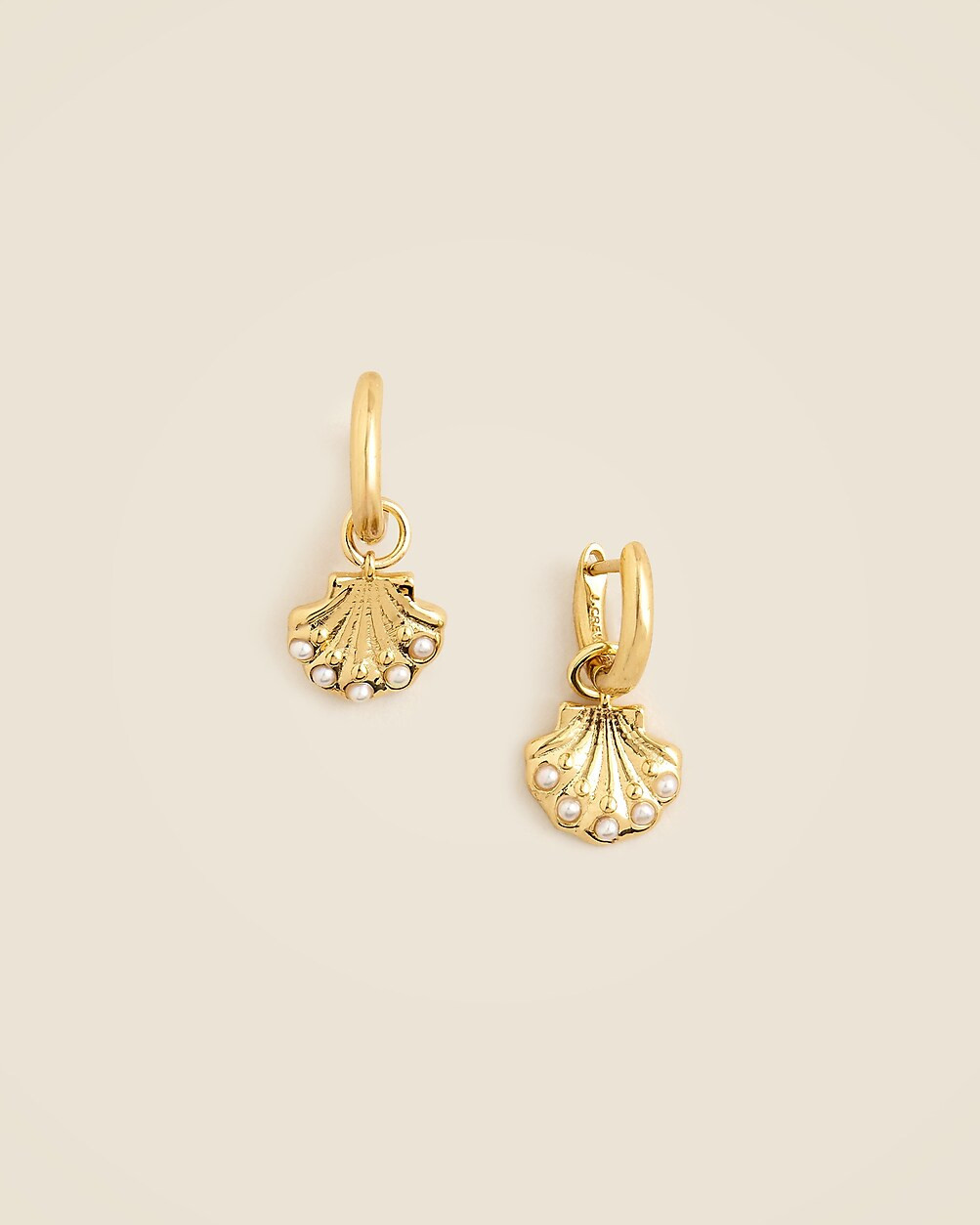 Gold vermeil shell hoop earrings | J. Crew US