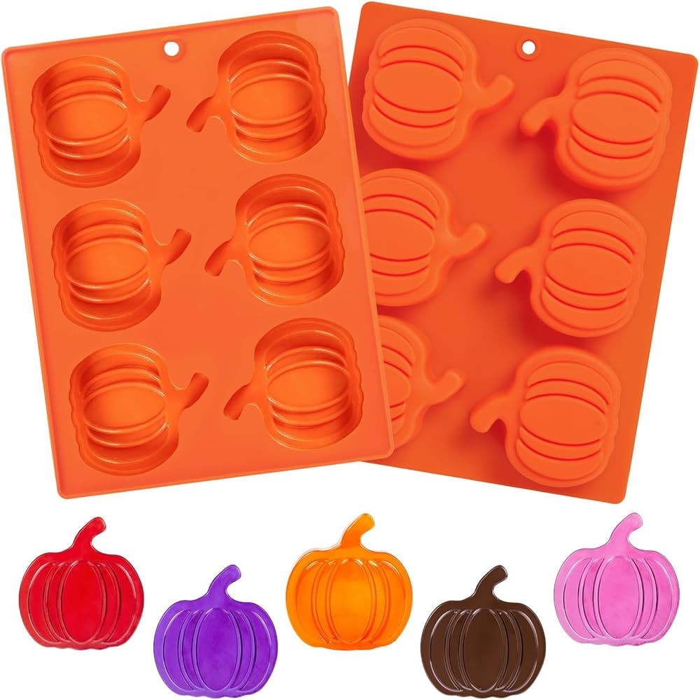 2 Pcs Halloween Silicone Molds, Halloween Pumpkin Chocolate Molds, Thanksgiving Pumpkin Candy Mol... | Amazon (US)