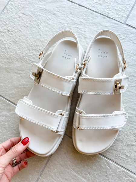 The cutest sandals from Target! Loverly Grey has been wearing these while at Disney! True to size and comfortable 👏

#LTKunder50 #LTKshoecrush #LTKFind