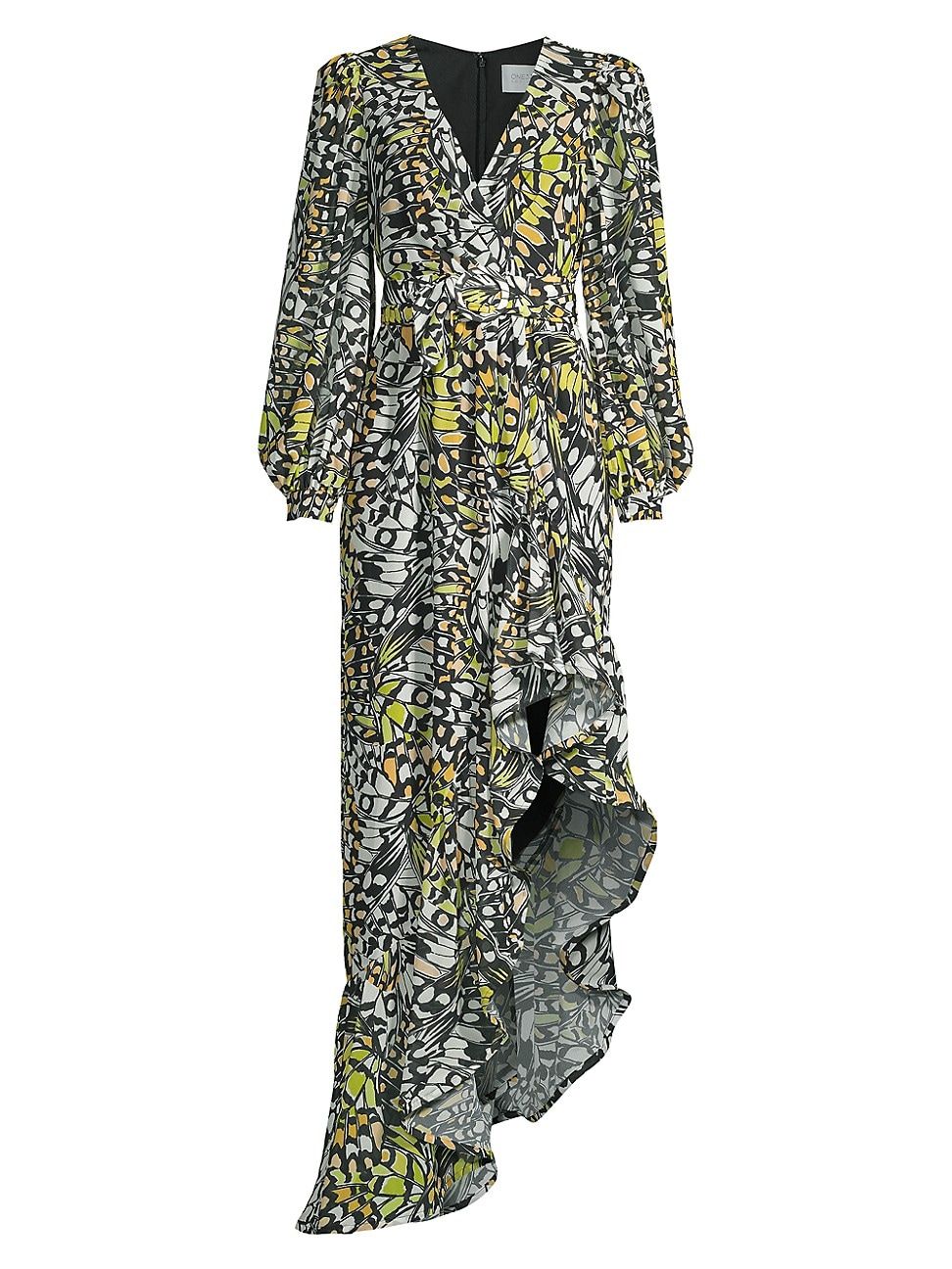 Women's Butterfly Belted Maxi Dress - Yellow Multi - Size 8 - Yellow Multi - Size 8 | Saks Fifth Avenue