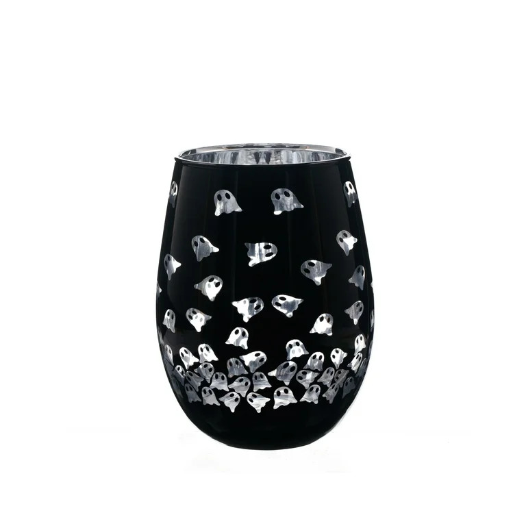 Way to Celebrate Halloween Two Tone Stemless Wine Glass Ghost - Walmart.com | Walmart (US)