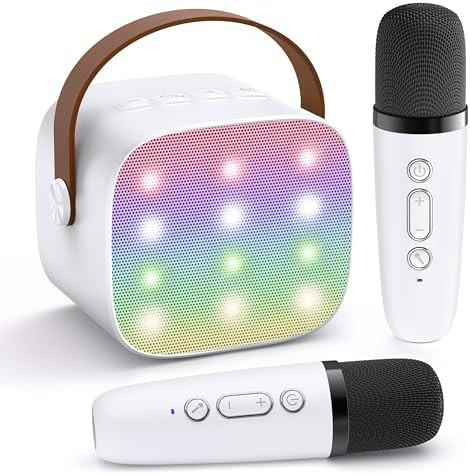 Mini Karaoke Machine for Kids Adults, Portable Bluetooth Speaker with 2 Wireless Microphones,Toys... | Amazon (US)