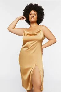 Plus Size Satin Cowl Slip Dress | Forever 21 | Forever 21 (US)