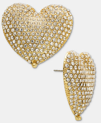 Pavé Heart Drop Earrings, Macy's Exclusive | Macy's