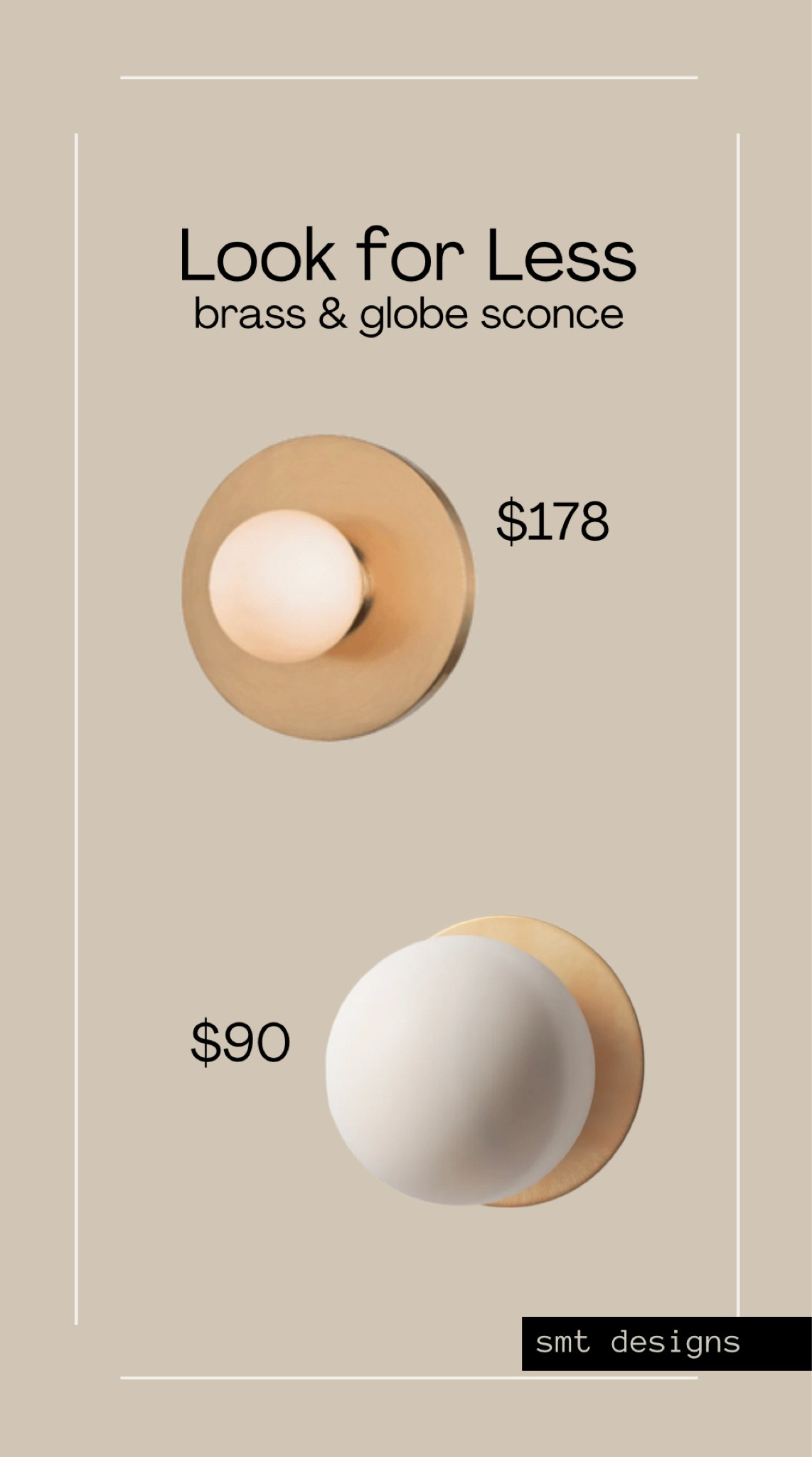 Look for less, brass and white globe sconce

#LTKFind #LTKsalealert #LTKhome