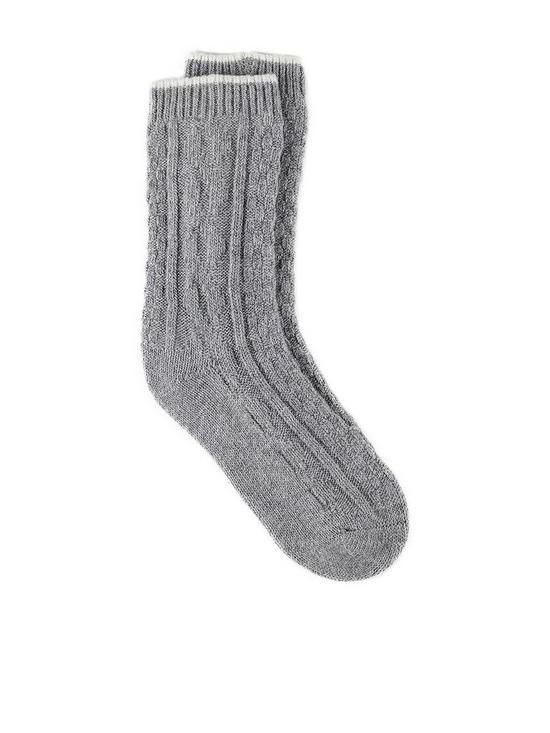Cashmere Blend Slouch Bed Sock - Grey Marl | Very (UK)
