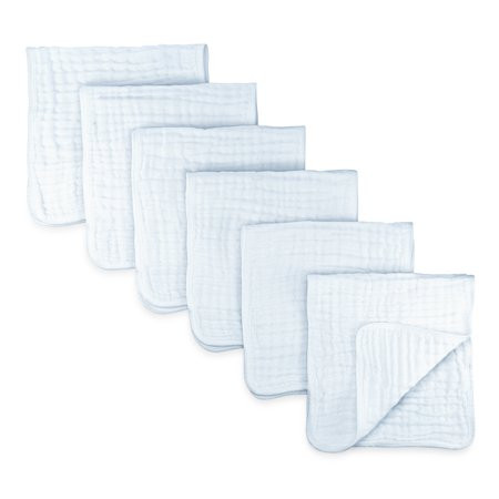 Muslin Burp Cloths 6 Pack 100% Cotton Hand Washcloths 6 Layers Extra Absorbent and Soft by Comfy Cub | Walmart (US)