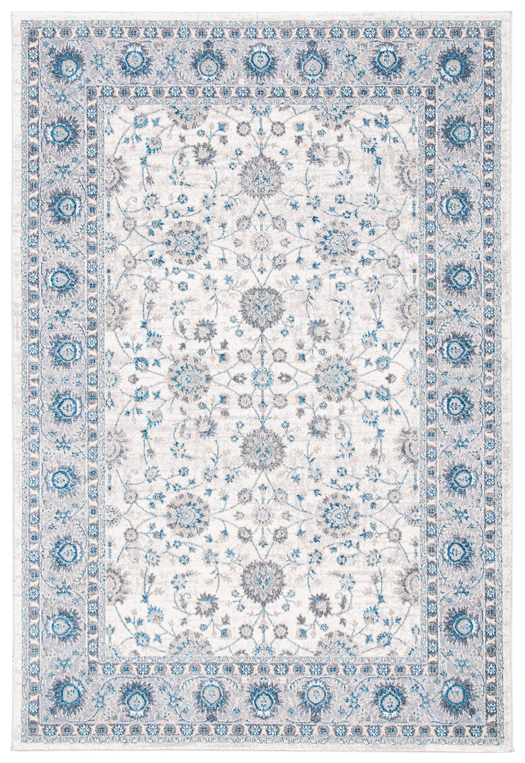 SAFAVIEH Sofia Collection 8' x 10' Ivory/Blue SOF330C Boho Tribal Oriental Distressed Non-Sheddin... | Amazon (US)