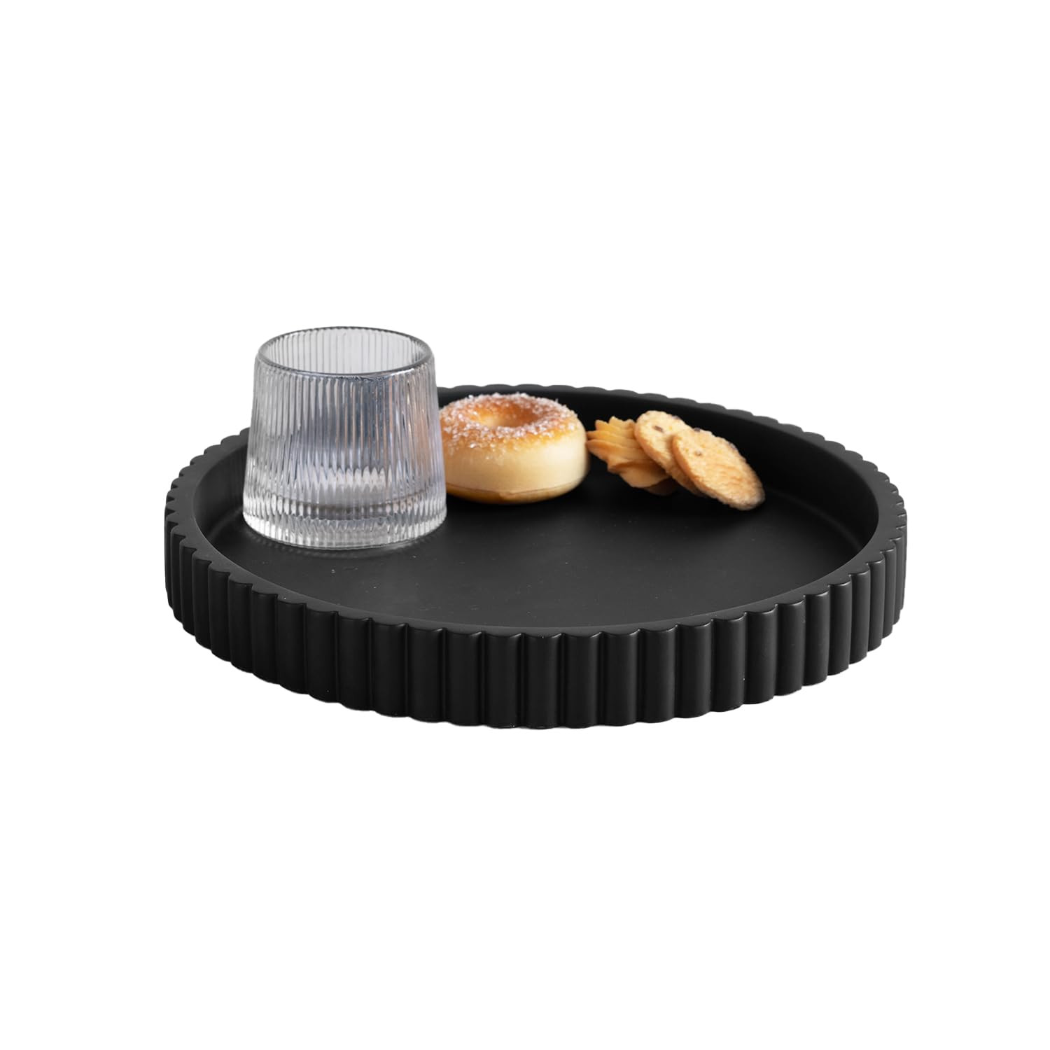 Decorative Tray for Coffee Table, Living Room, Side Table, 11" Black Round Concrete Home Decor Se... | Amazon (US)