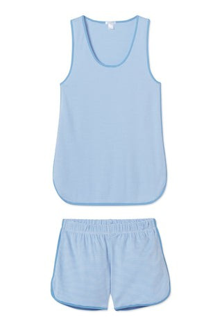 Pima Tank-Short Set in Cornflower | LAKE Pajamas