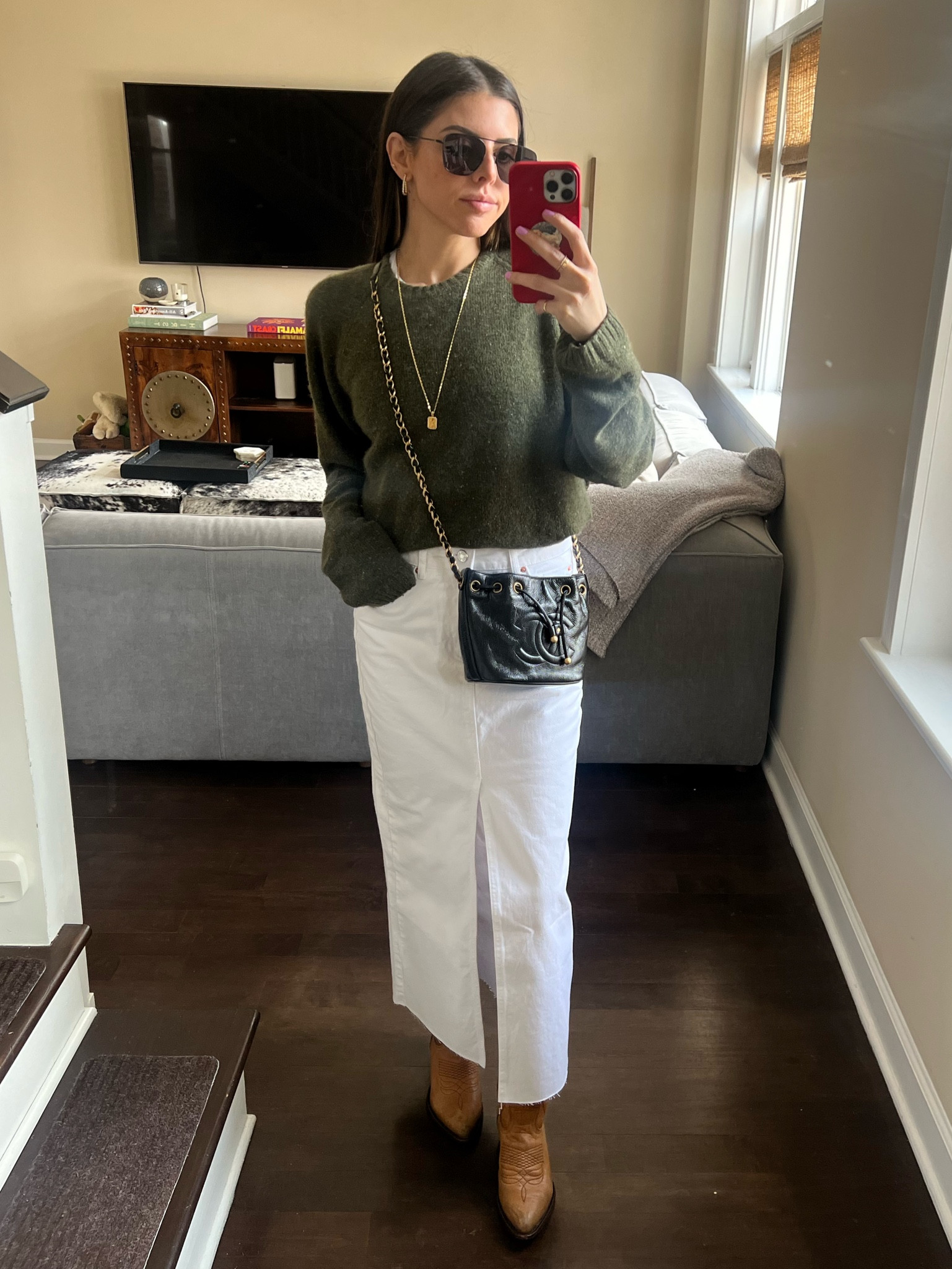 denim midi skirt styled for spring

#LTKfit #LTKstyletip #LTKSeasonal