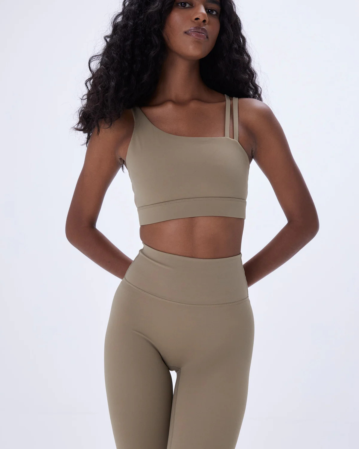 Ultimate Asymmetric Double Strap Bra - Deep Sand | Adanola UK