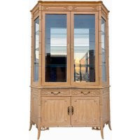 Vintage Chinoiserie China Cabinet By Century With Faux Bamboo, Greek Key, Mirror & Fretwork - Hollywood Regency Lighted Wood Curio Hutch | Etsy (US)