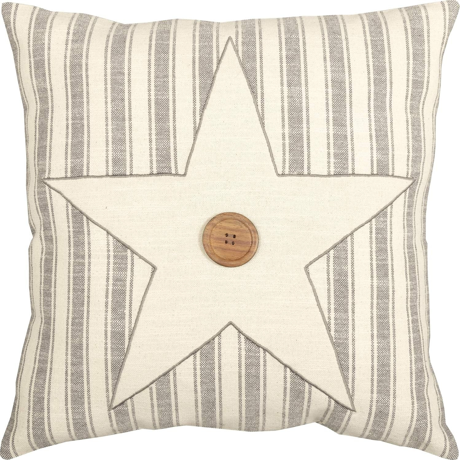 Piper Classics Ticking Stripe Star Throw Pillow Cover, 18" x 18" | Amazon (US)