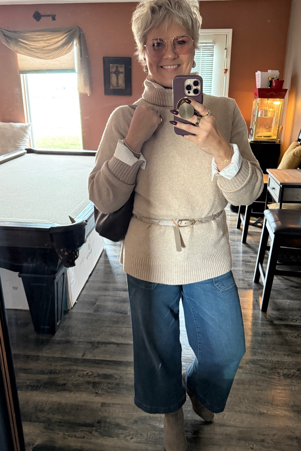 Most of my current wardrobe is too big so I’m making the best of it - using a belt around this sweater and a no-show belt on the jeans helped! 

#LTKOver40