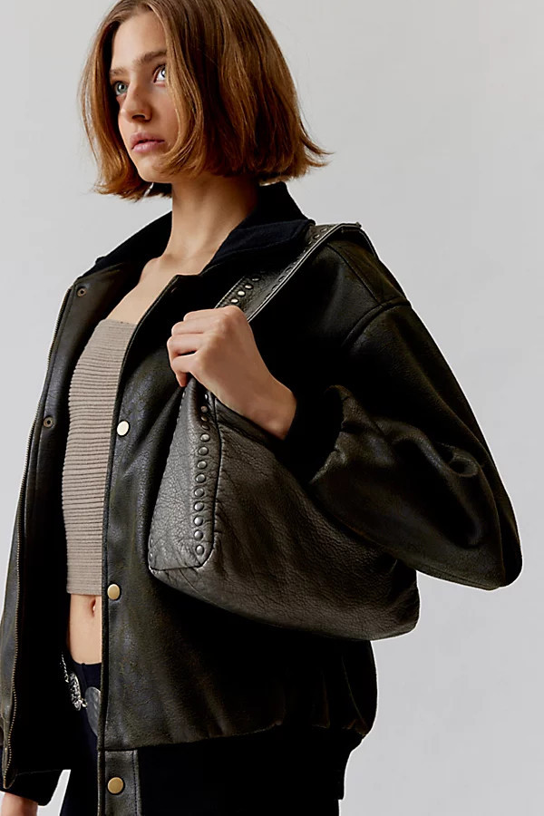 Silence + Noise Mona Boxy Shoulder Bag in Grey, Women's at Urban Outfitters | Urban Outfitters (US and RoW)