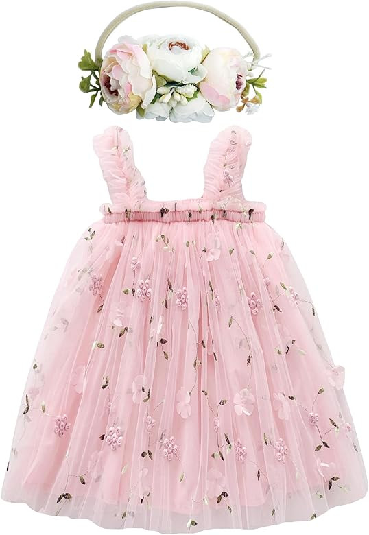 BGFKS Layered Tulle Tutu Dress for Toddler Girls,Baby Girl Rainbow Tutu Princess Skirt Set with F... | Amazon (US)