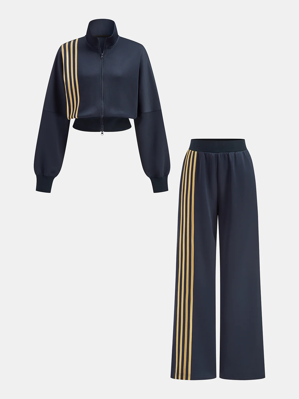 Quadruple Stripe Sweatshirt and Pants Set | Commense