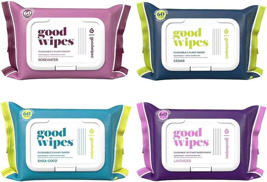 Goodwipes Flushable Butt Wipes Made with Vitamin E & Aloe - Soft & Gentle Wet Wipe Dispenser for ... | Amazon (US)