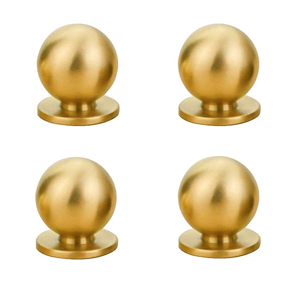 RZDEAL 4pcs 19MM Diameter Round Solid Brass Pulls Antique Cabinet Drawer Small Handles Modern Min... | Amazon (US)