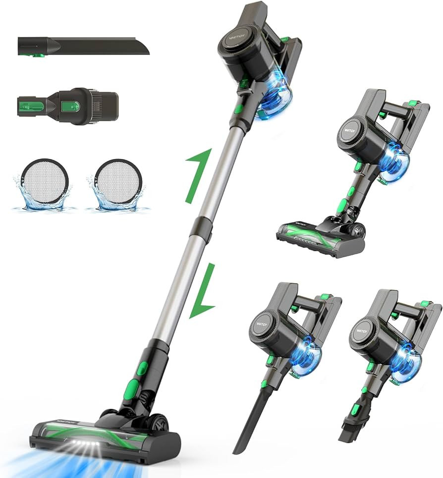 Vactidy V9 Cordless Vacuum Cleaner, Cordless Stick Vacuum with 250W Brushless Motor, 45min Runtim... | Amazon (US)