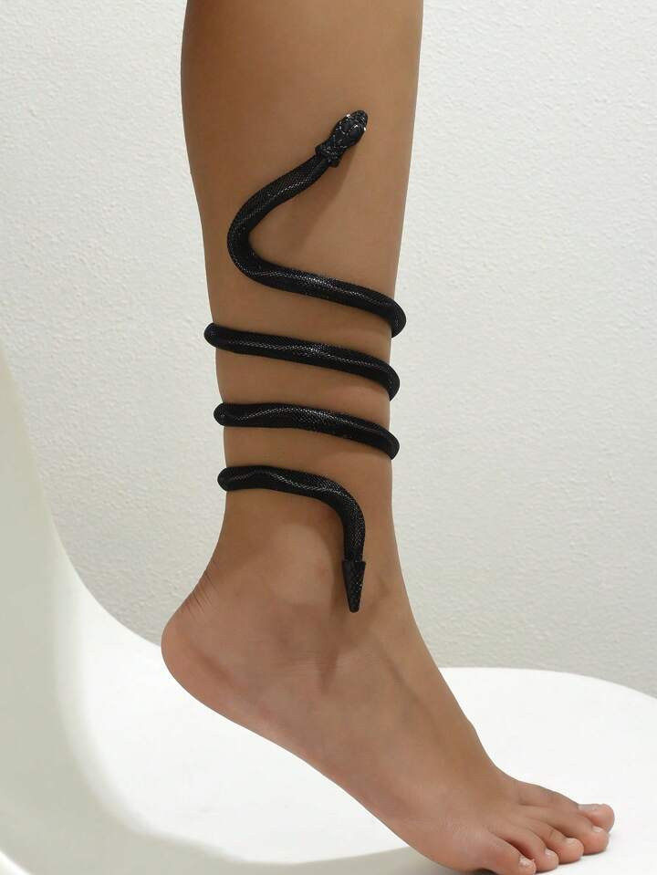 1pc Metallic Coiled Snake Anklet | SHEIN