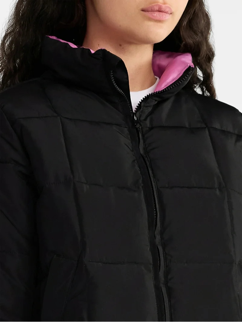 No Boundaries Packable Puffer Jacket, Women's and Women's Plus Sizes XS-4X - Walmart.com | Walmart (US)